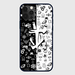 Чехол для iPhone 12 Pro Max Doom ачивки паттерн, цвет: 3D-черный