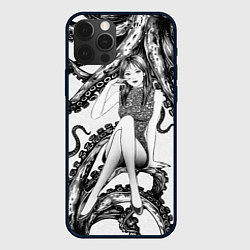 Чехол для iPhone 12 Pro Max Junji Ito Death Stranding Tomie and octopus patter, цвет: 3D-черный