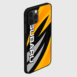 Чехол для iPhone 12 Pro Max Субару - желтый, цвет: 3D-черный — фото 2
