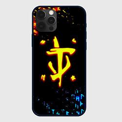 Чехол для iPhone 12 Pro Max Doom огненные символы, цвет: 3D-черный