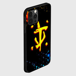 Чехол для iPhone 12 Pro Max Doom огненные символы, цвет: 3D-черный — фото 2
