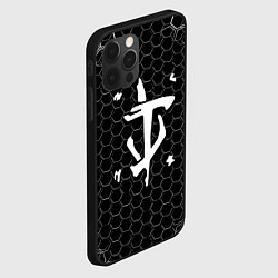 Чехол для iPhone 12 Pro Max Doom соты текстура, цвет: 3D-черный — фото 2