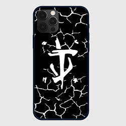 Чехол для iPhone 12 Pro Max Doom трещины текстура, цвет: 3D-черный