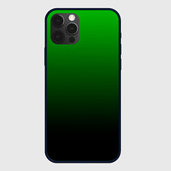 Чехол для iPhone 12 Pro Max Green gradient, цвет: 3D-черный