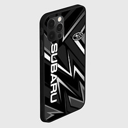 Чехол для iPhone 12 Pro Max Subaru - черный и белый, цвет: 3D-черный — фото 2