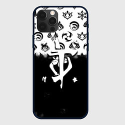 Чехол для iPhone 12 Pro Max Doom черно белые аниме, цвет: 3D-черный