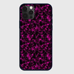 Чехол для iPhone 12 Pro Max Черно бордовый абстрактный узор, цвет: 3D-черный