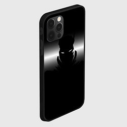 Чехол для iPhone 12 Pro Max Силуэт Бэтмена - градиент, цвет: 3D-черный — фото 2