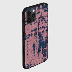 Чехол для iPhone 12 Pro Max Текстура с потертостями сине-розовая, цвет: 3D-черный — фото 2