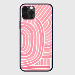 Чехол iPhone 12 Pro Max Абстрактный узор розовый