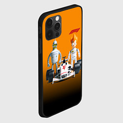 Чехол для iPhone 12 Pro Max Механик Бендер и пилот формулы 1 Фрай, цвет: 3D-черный — фото 2