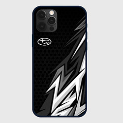 Чехол для iPhone 12 Pro Max Subaru - монохромный черный, цвет: 3D-черный