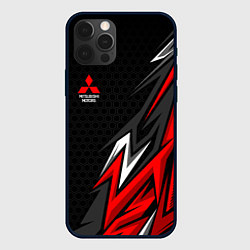 Чехол для iPhone 12 Pro Max Митсубиси - спортивный красный, цвет: 3D-черный