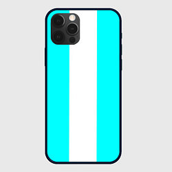 Чехол для iPhone 12 Pro Max Color blue and white, цвет: 3D-черный