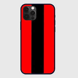 Чехол для iPhone 12 Pro Max Color red and black, цвет: 3D-черный