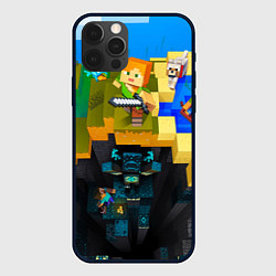 Чехол для iPhone 12 Pro Max Майнкрафт - раскопки, цвет: 3D-черный