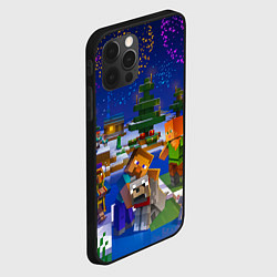 Чехол для iPhone 12 Pro Max Новый год в Майнкрафт, цвет: 3D-черный — фото 2