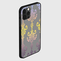 Чехол для iPhone 12 Pro Max Узор на обоях градиентный на сером, цвет: 3D-черный — фото 2