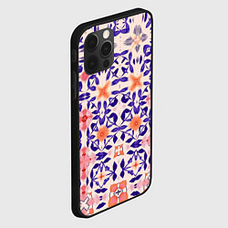 Чехол для iPhone 12 Pro Max Цветочная метаморфоза фиолетово-розовая, цвет: 3D-черный — фото 2