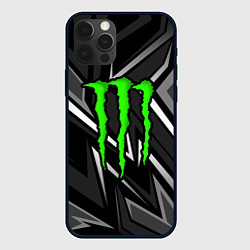 Чехол для iPhone 12 Pro Max Monster energy - монохромный, цвет: 3D-черный