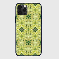 Чехол для iPhone 12 Pro Max Зеленая узорчатая текстура, цвет: 3D-черный