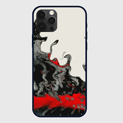 Чехол для iPhone 12 Pro Max Разводы краски, цвет: 3D-черный