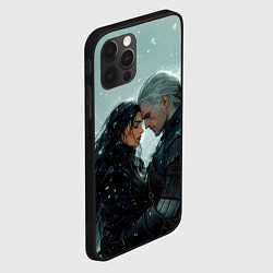 Чехол для iPhone 12 Pro Max Йеннифэр и Геральт в обнимку, цвет: 3D-черный — фото 2