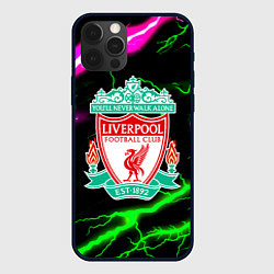 Чехол для iPhone 12 Pro Max Liverpool неоновые молнии, цвет: 3D-черный