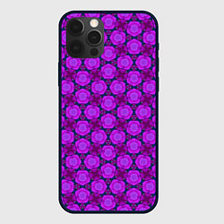 Чехол для iPhone 12 Pro Max Фиолетовый калейдоскоп, цвет: 3D-черный