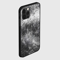 Чехол для iPhone 12 Pro Max Абстракция - black and white metal scuffs, цвет: 3D-черный — фото 2