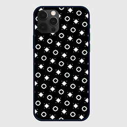 Чехол iPhone 12 Pro Max Черно-белый геометрический паттерн