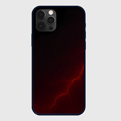 Чехол для iPhone 12 Pro Max Красная молния на черном, цвет: 3D-черный