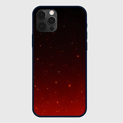 Чехол для iPhone 12 Pro Max Черно-красный градиент со свечением, цвет: 3D-черный