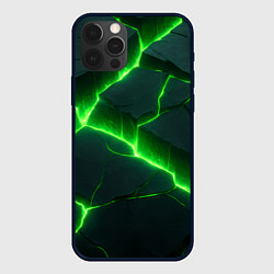 Чехол iPhone 12 Pro Max Кислотный зеленый свет из плит