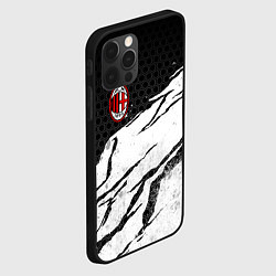 Чехол для iPhone 12 Pro Max ФК Милан - белый затёртый, цвет: 3D-черный — фото 2