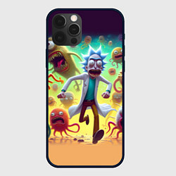 Чехол для iPhone 12 Pro Max Рик Санчес убегает от монстров, цвет: 3D-черный