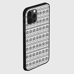 Чехол для iPhone 12 Pro Max Скандинавский рождественский вязанный орнамент, цвет: 3D-черный — фото 2