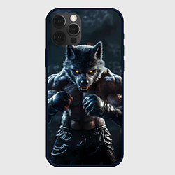 Чехол iPhone 12 Pro Max Волк боец в перчатках