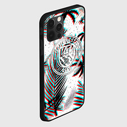 Чехол для iPhone 12 Pro Max Манчестер сити глитч тропики, цвет: 3D-черный — фото 2