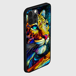 Чехол для iPhone 12 Pro Max Морда леопарда - витраж, цвет: 3D-черный — фото 2