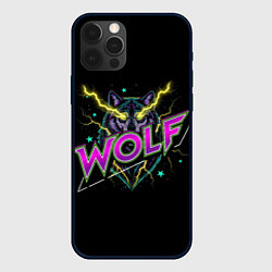 Чехол iPhone 12 Pro Max Голова волка со светящимися желтыми глазами