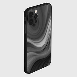 Чехол для iPhone 12 Pro Max Серые волны абстракция однотонная, цвет: 3D-черный — фото 2