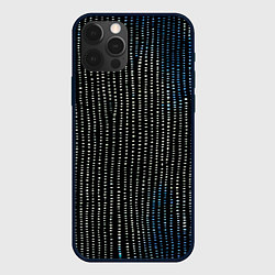 Чехол для iPhone 12 Pro Max Полосы с точками чёрно-синий, цвет: 3D-черный