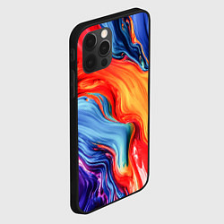 Чехол для iPhone 12 Pro Max Красно-синие масляные краски смешение абстракция, цвет: 3D-черный — фото 2