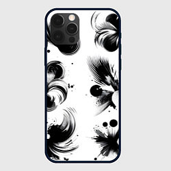 Чехол iPhone 12 Pro Max Чёрно-белая абстракция нейроарт