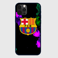 Чехол для iPhone 12 Pro Max Barcelona неоновый огонь, цвет: 3D-черный