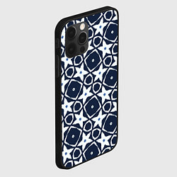 Чехол для iPhone 12 Pro Max Звезды и ромбы на синем, цвет: 3D-черный — фото 2