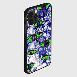 Чехол для iPhone 12 Pro Max Пронзительный жуткий паттерн с взглядом глаз, цвет: 3D-черный — фото 2