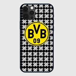 Чехол для iPhone 12 Pro Max Borussia pattern geometry, цвет: 3D-черный