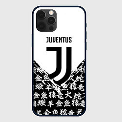 Чехол для iPhone 12 Pro Max Juventus символы китайские, цвет: 3D-черный